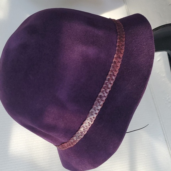 Helen Kaminski Australia Hat OS Purple Rabbit Fur Felt Cloche Hat Adjustable - Picture 4 of 13